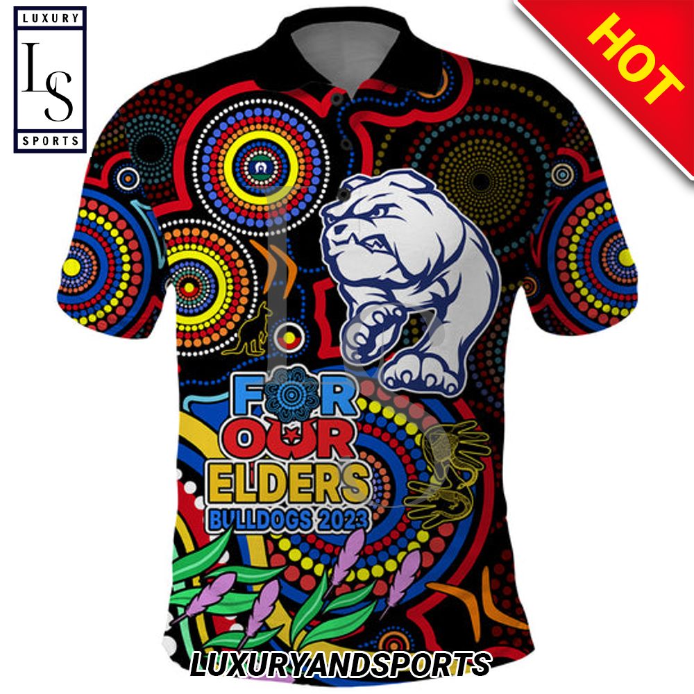 Personalized Bulldogs Football Aboriginal Art NAIDOC Indigenous Tribal Polo Shirt