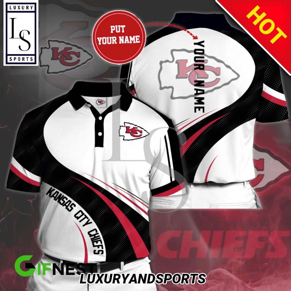 Personalized Kansas City Chiefs White Polo Shirt