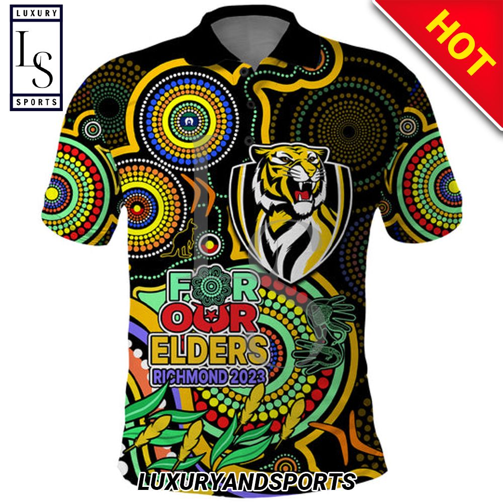 Personalized Richmond Football Aboriginal Art NAIDOC Indigenous Tribal Polo Shirt