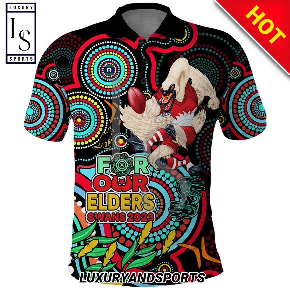 Personalized Swans Football Aboriginal Art NAIDOC Indigenous Tribal Polo Shirt