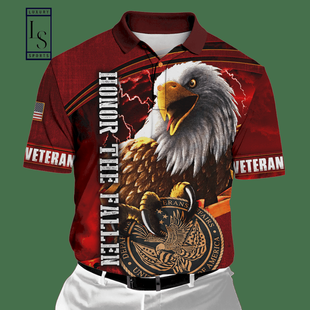 US Veteran Home Of The Free Because Of The Polo Shirt