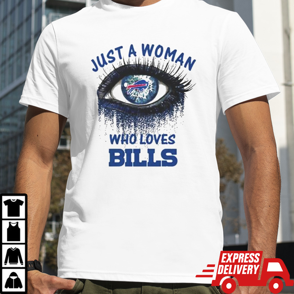 Just A Woman Who Loves Buffalo Bills Eye Diamonds Shirt