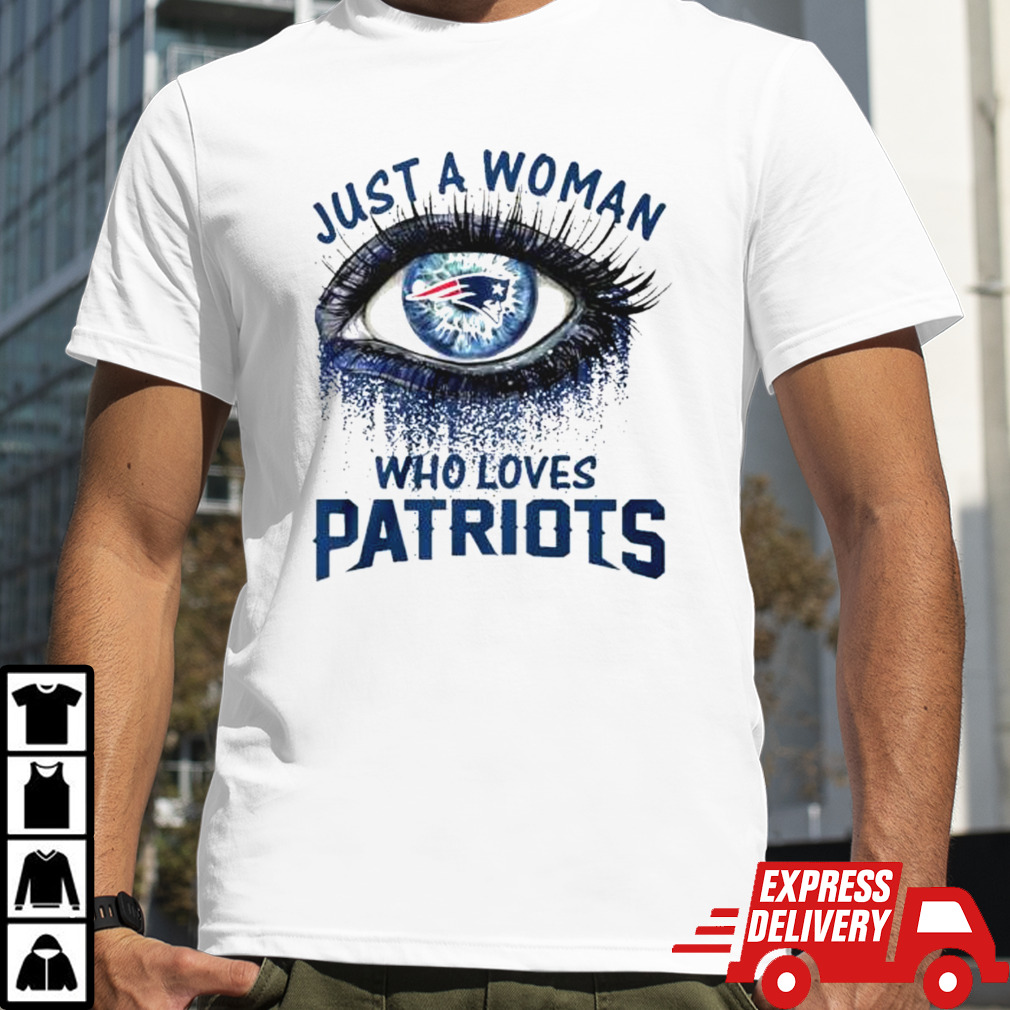 Just A Woman Who Loves New England Patriots Eye Diamonds Shirt