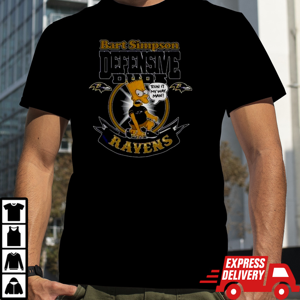 NFL Baltimore Ravens Bart Simpson Defensive Dude Shirt