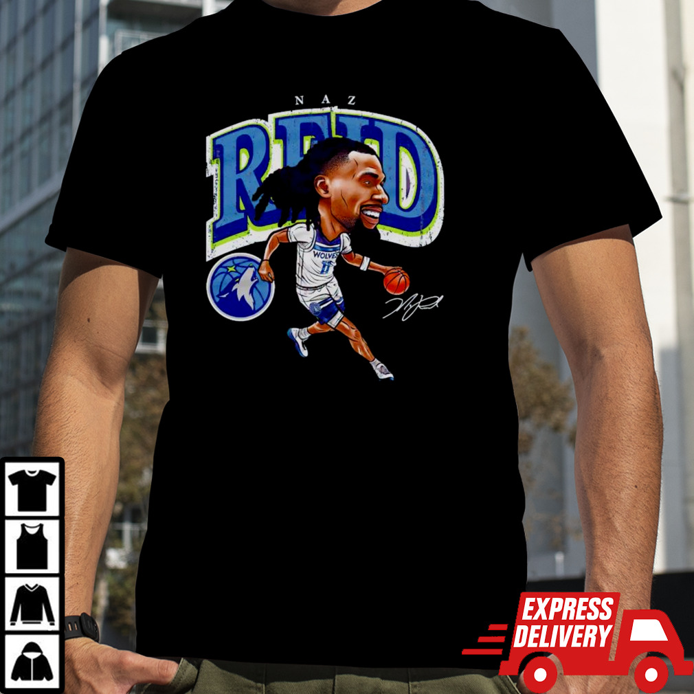 Naz Reid Minnesota Timberwolves cartoon signature shirt