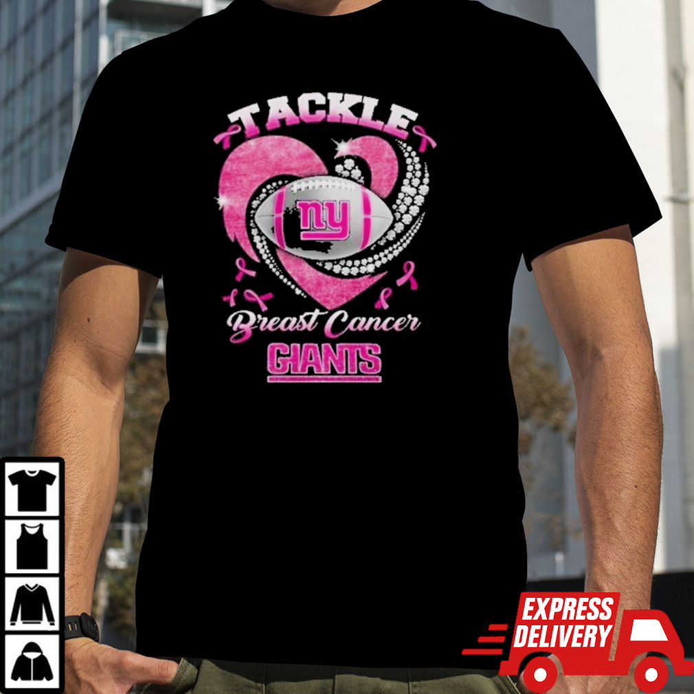 New York Giants Team Football Tackle Breast Cancer T-Shirt