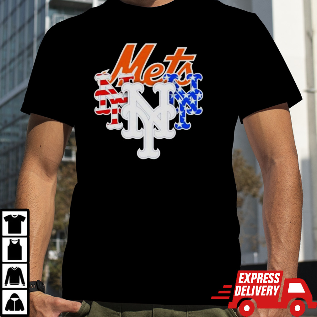 New York Mets America Flags Celebrating 4th Of July T-shirt