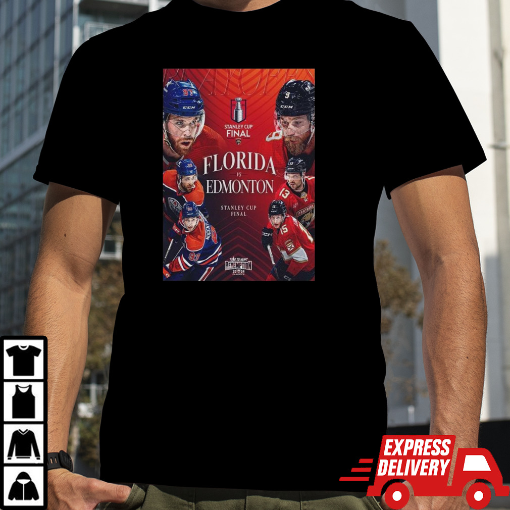 Nhl Stanley Cup Playoffs 2024 Final Matchup Florida Panthers Vs Edmonton Oilers Poster T-shirt