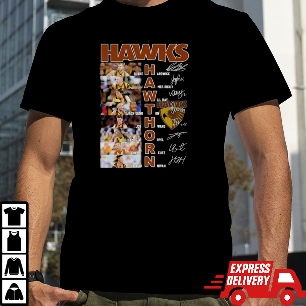 Official Hawthorn Hawks Team Players 2024 Signatures Shirt