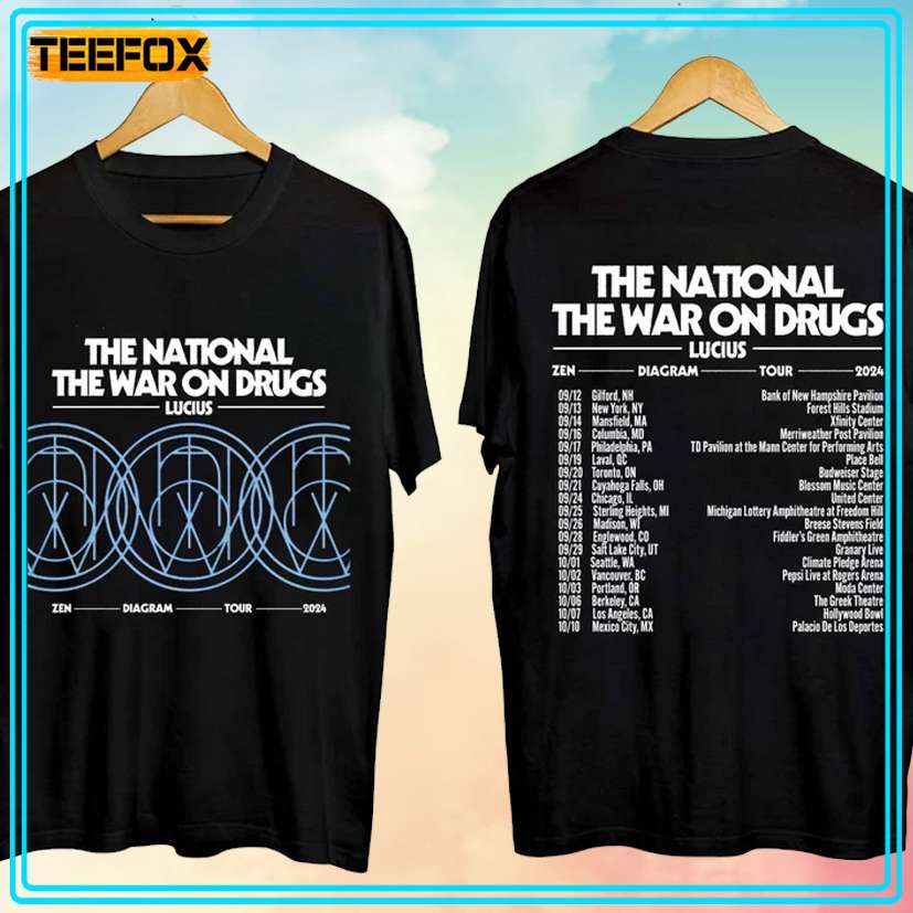 The National and The War on Drugs - Zen Diagram Tour 2024 Music T-Shirt