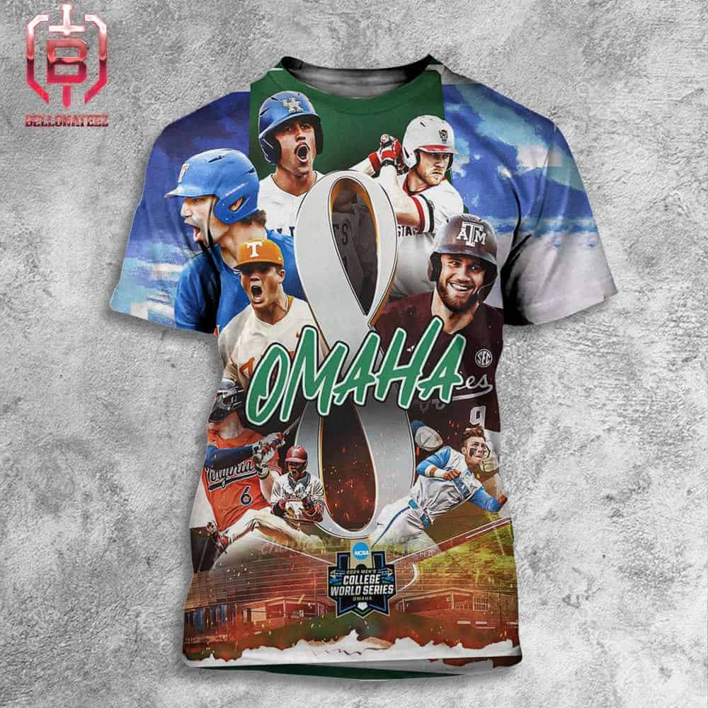 2024 NCAA Baseball Men's College World Series The Omaha 8 All Over Print Shirt