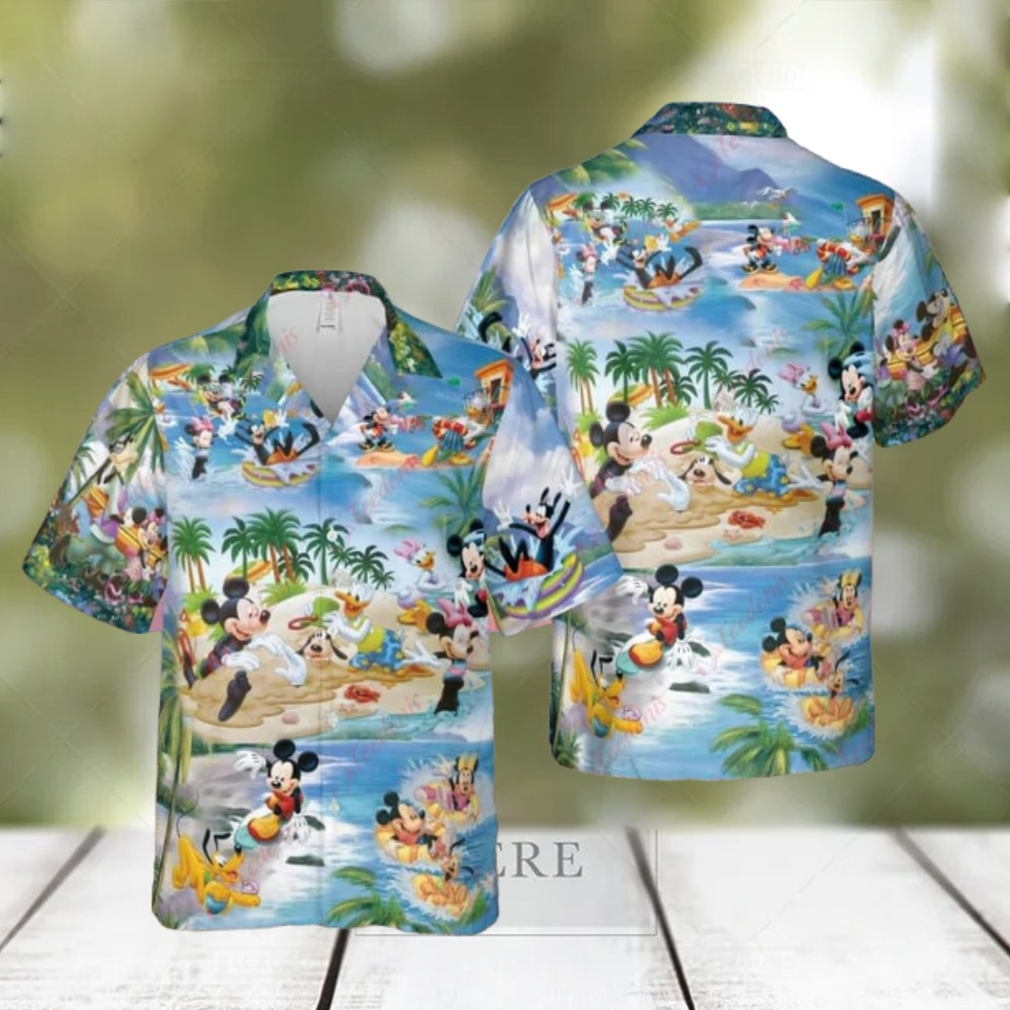 Aloha Disney Hawaiian Shirt, Tropical Mouse Beach And Palm Tree Gift