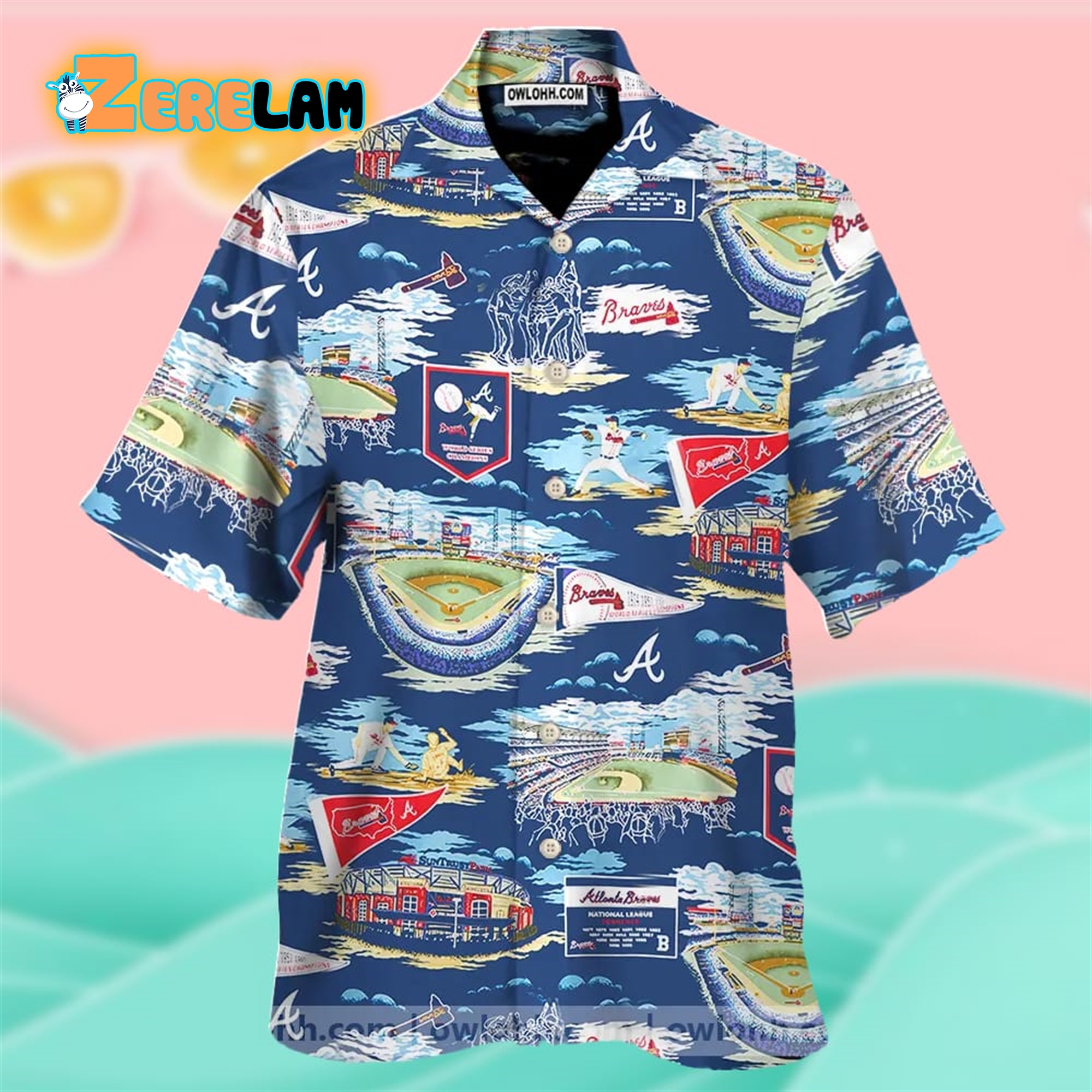 Atlanta Braves Scenic Hawaiian Shirt