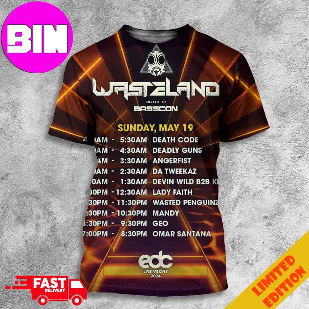 Basscon Waste Land EDCLV 2024 Schedule List Date 3D Unisex T-Shirt