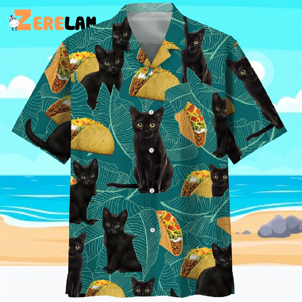 Black Cat Food Hawaiian Shirt