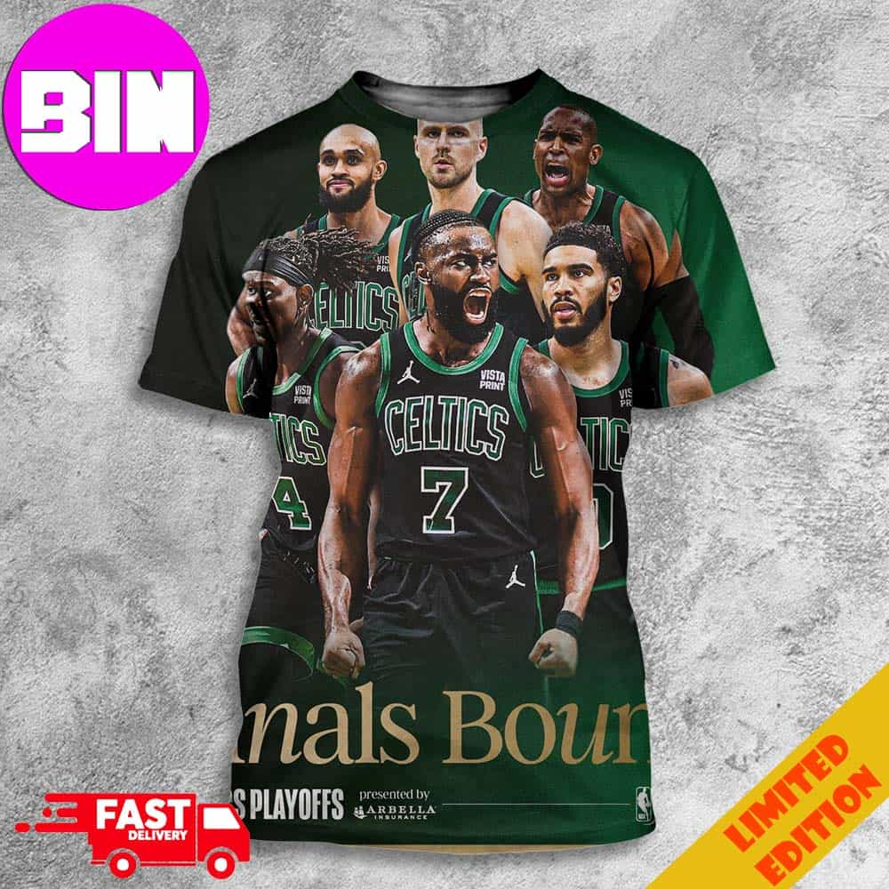 Boston Celtics Playoffs Finals Bound NBA Finals Four Wins From Glory All Over Print Unisex T-Shirt