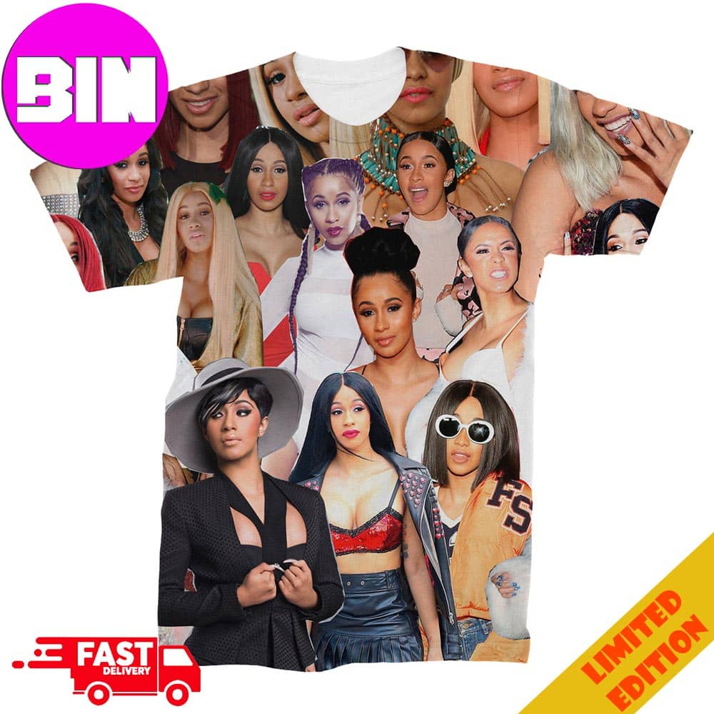 Cardi B Collage Face All Over Print Unisex T-Shirt copy