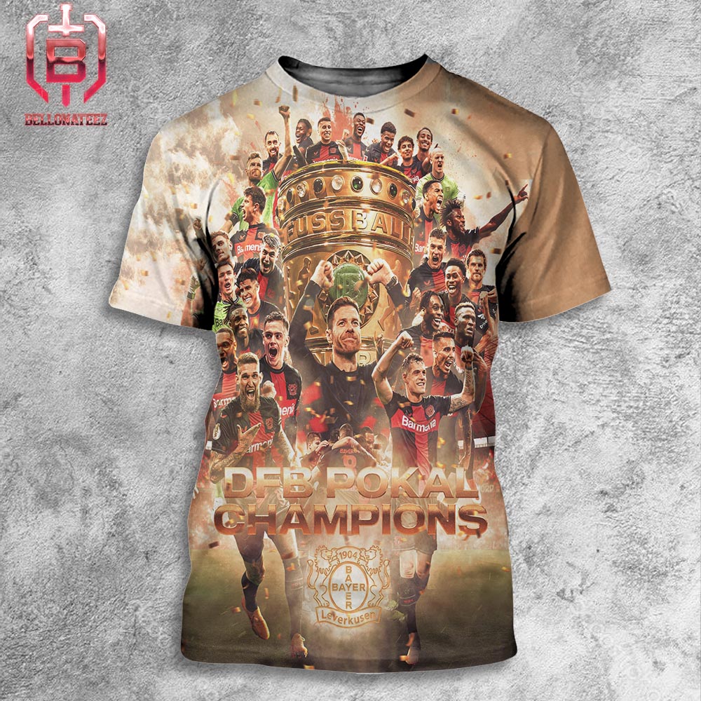 Congratulations Bayer 04 Leverkusen With DFB Pokal Champions Season 2023-2024 All Over Print Shirt