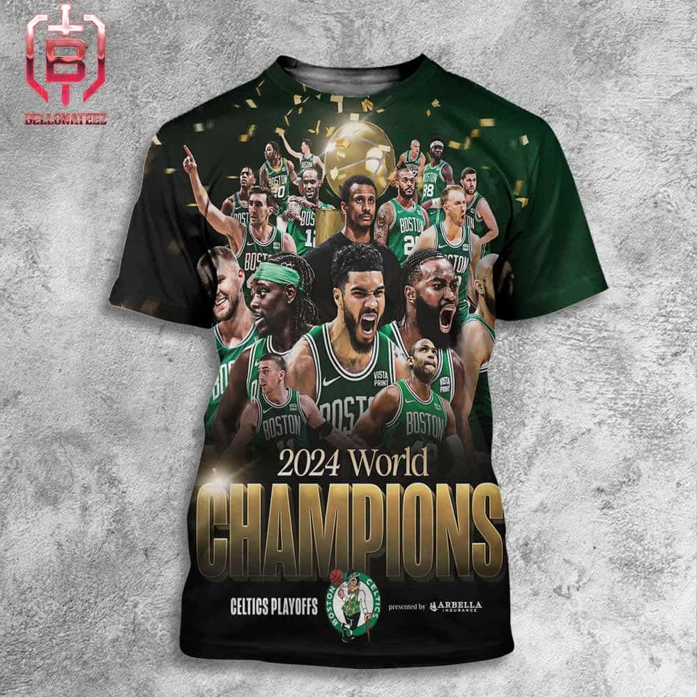 Congratulations Boston Celtics Is The 2024 NBA Wold Champions All Over Print Shirt