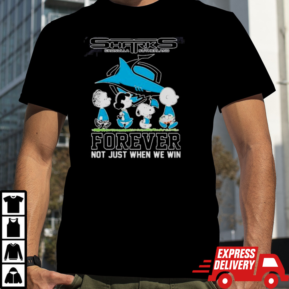 Official Peanuts Characters Walking Cronulla-Sutherland Sharks Forever Not Just When We Win Shirt