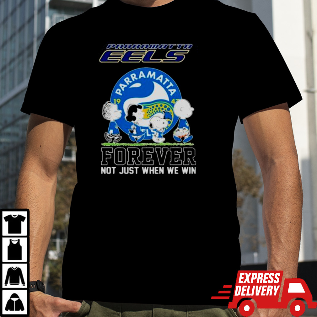 Official Peanuts Characters Walking Parramatta Eels Forever Not Just When We Win Shirt