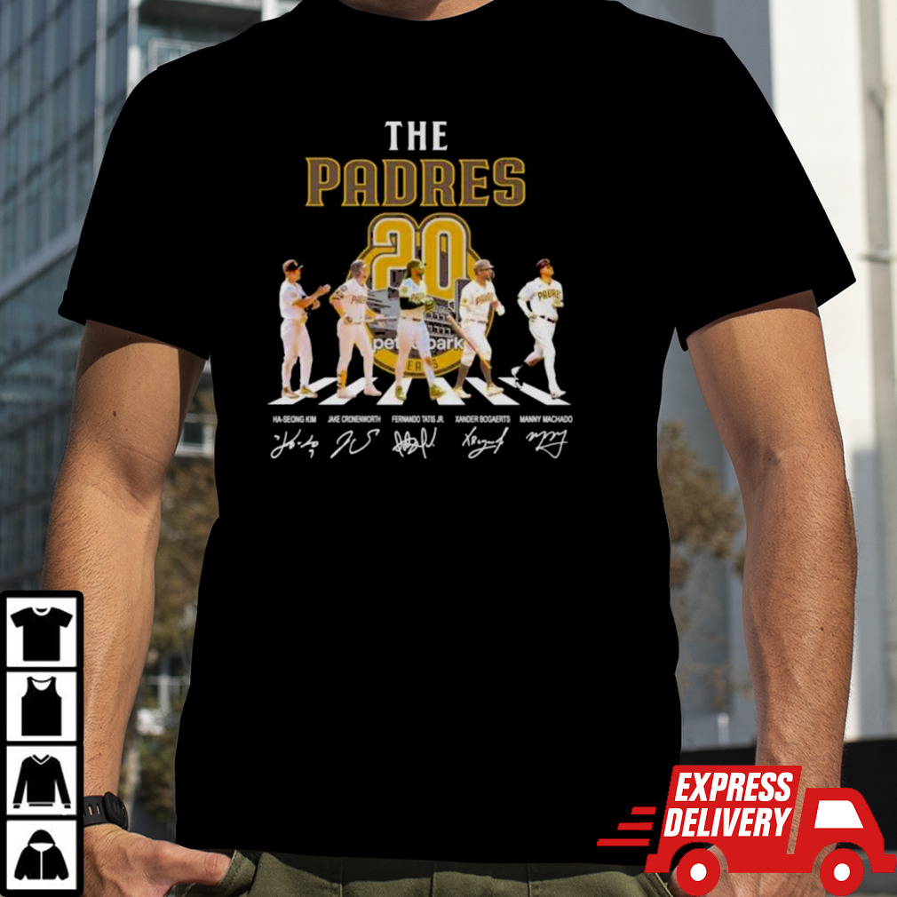 Official The San Diego Padres Abbey Road 20 Season Signatures Shirt