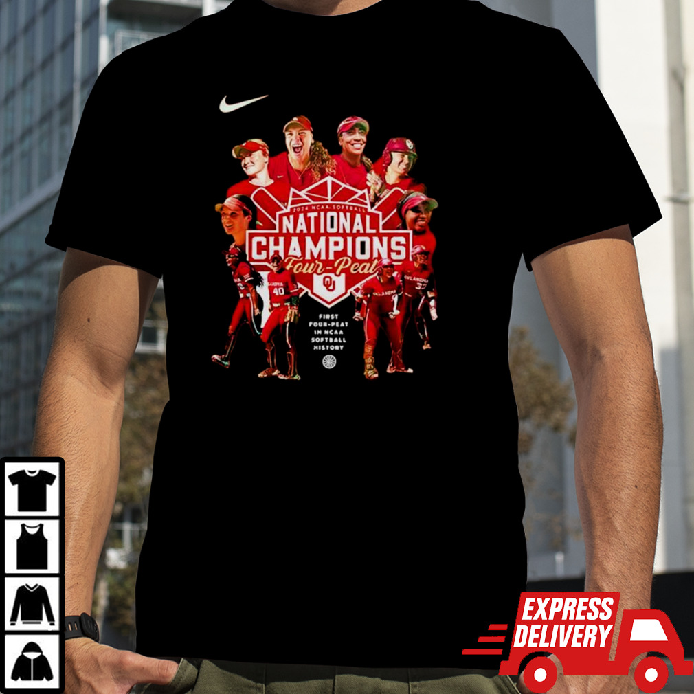 Oklahoma Snooners National Champions Four-Peat in NCAA Softball history shirt