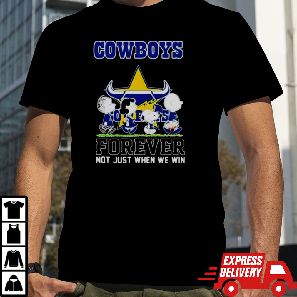 Peanuts Characters Walking North Queensland Cowboys Forever Not Just When We Win T-shirt