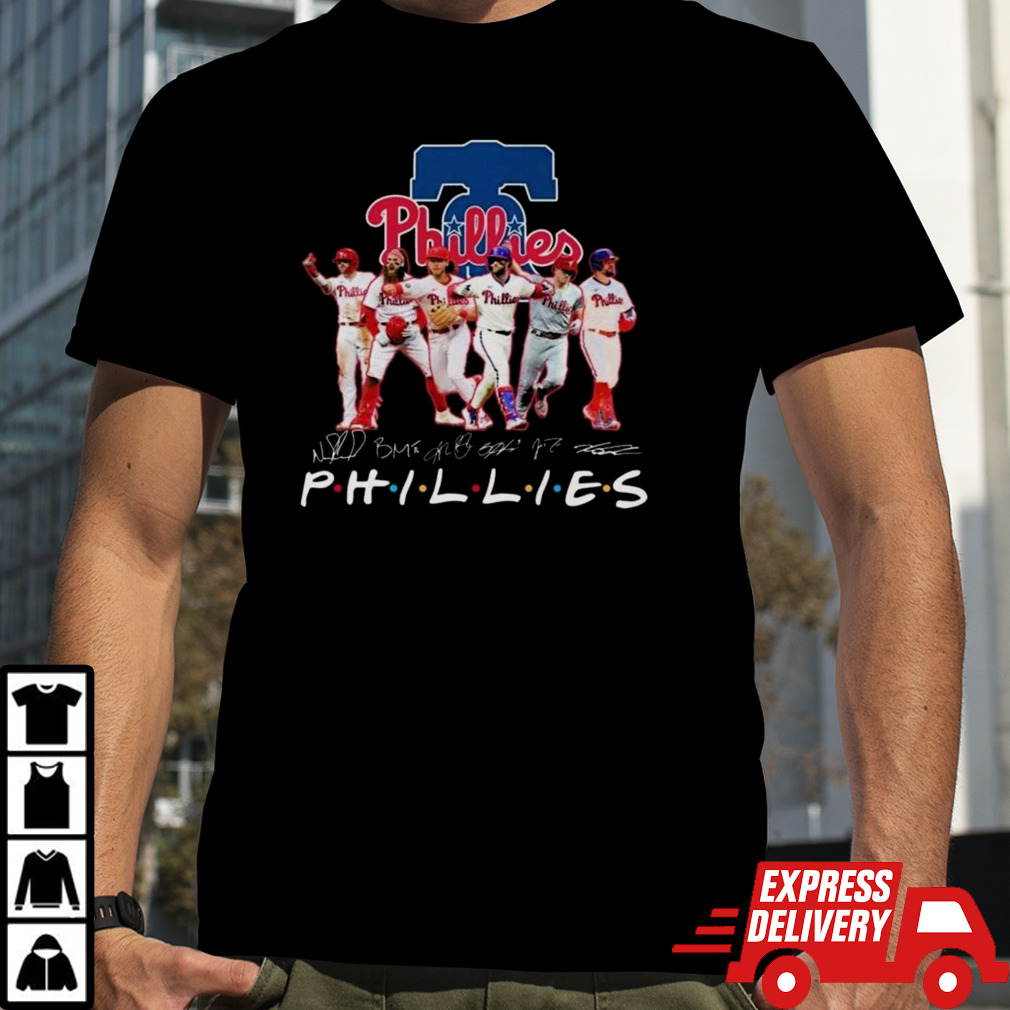 Philadelphia Phillies 2024 Baseball Team Player Line Up Friends Signatures Shirt