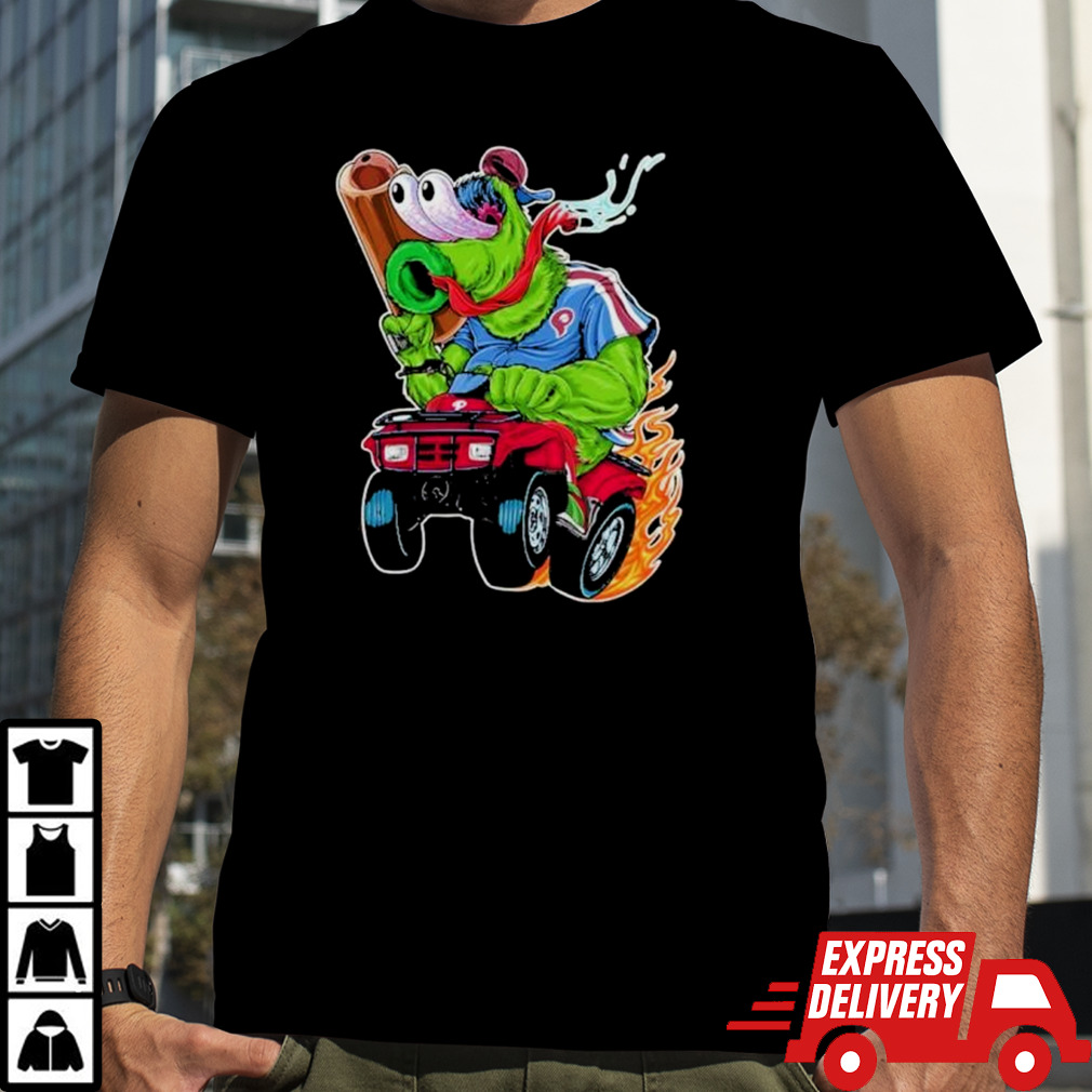 Phillie Phanatic Driving Jeep Philadelphia Phillies shirt