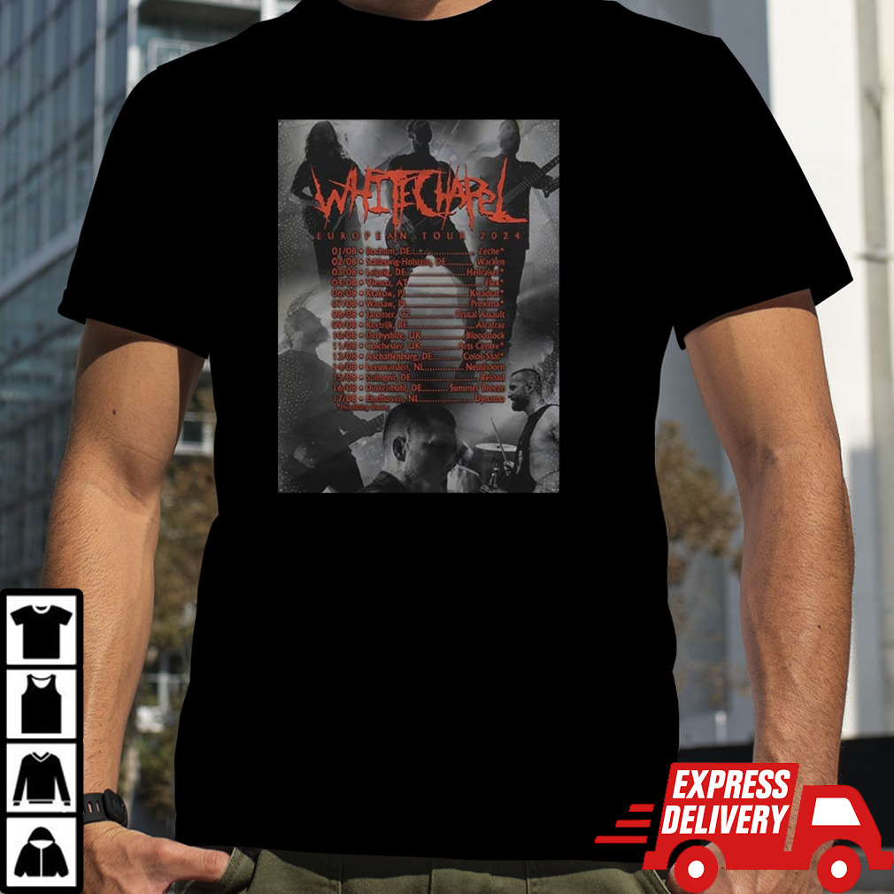 Poster Whitechapel EU Tour 2024 Summer Schedule List Date shirt