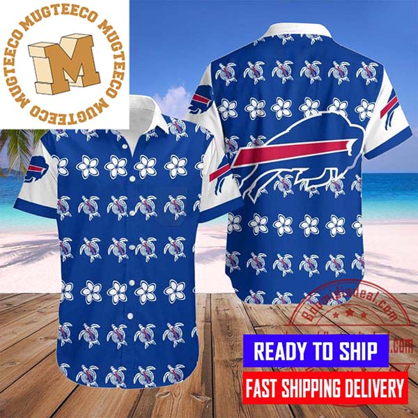 Buffalo Bills Big Logo NFL Hibiscus Turtle Pattern Hawaiian Shirt