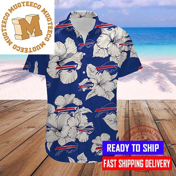 Buffalo Bills NFL Logo And Hibiscus Pattern Hawaiian Shirt