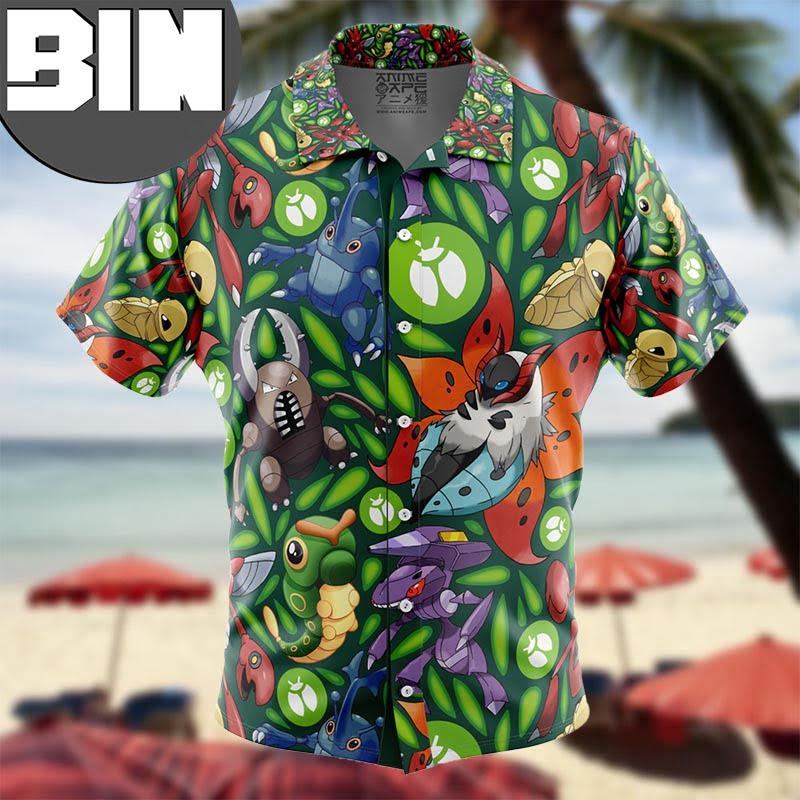 Bug Type Pokemon Pokemon Anime Hawaiian Shirt