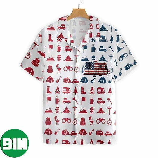 Capervan American Flag Summer Hawaiian Shirt