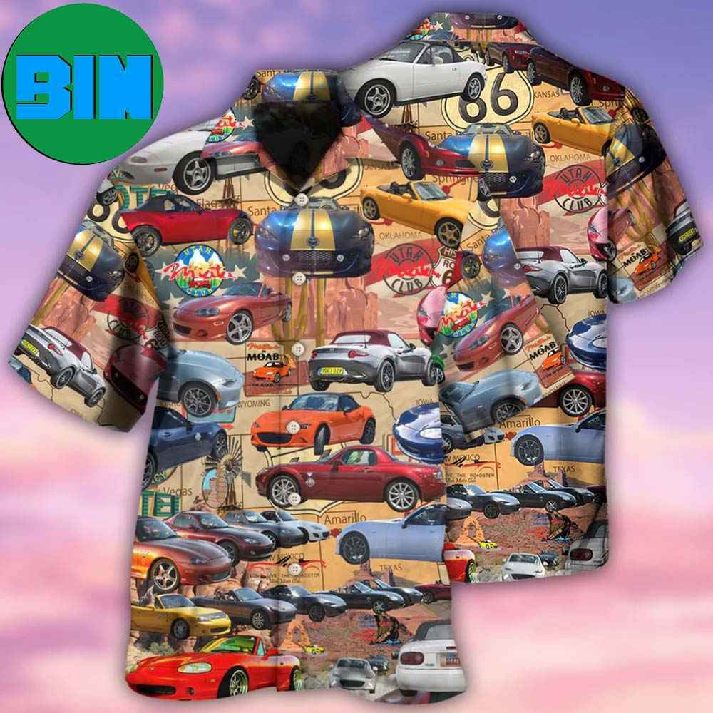 Car Lover Utah Miata Club Route 66 Tropical Hawaiian Shirt