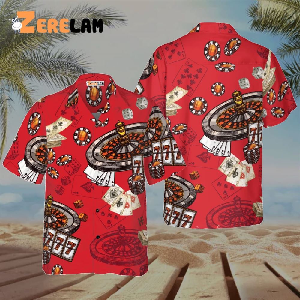 Casino Pattern Hawaiian Shirt, Shirt Poke For Men