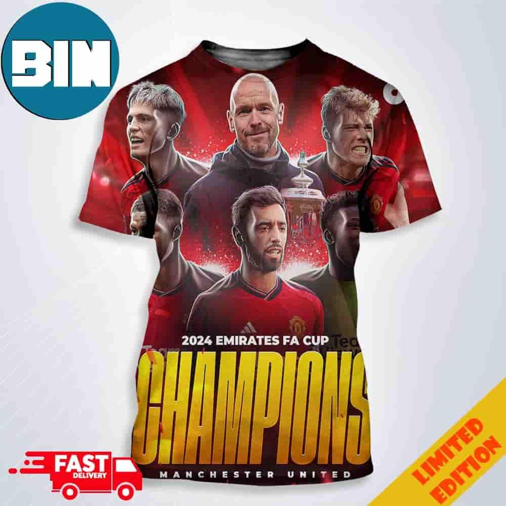 Congratulations Manchester United Is Champions FA Cup 2024 3D T-Shirt