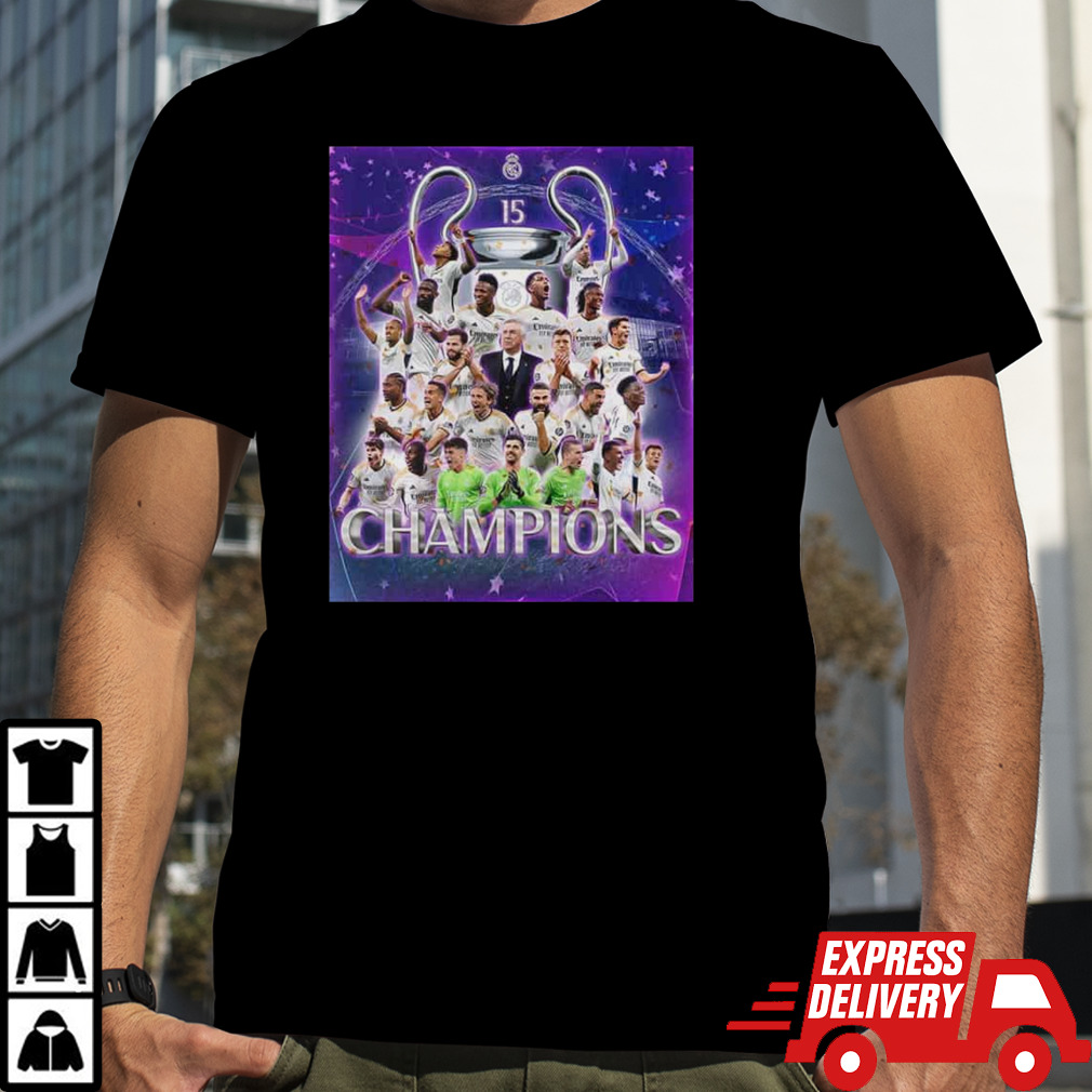 Real Madrid CF Are The Champions 15th Of Europe Champions UEFA League shirt