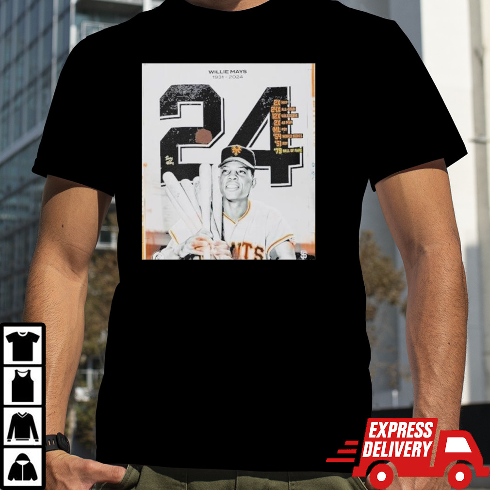 Rip 24 Willie Mays 1931-2024 shirt