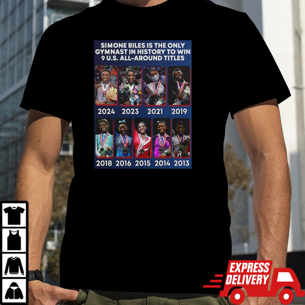 Simone Biles Champions Gymnast To Win 9 US All Around Titles Xfinity Champs NBC Olympics shirt