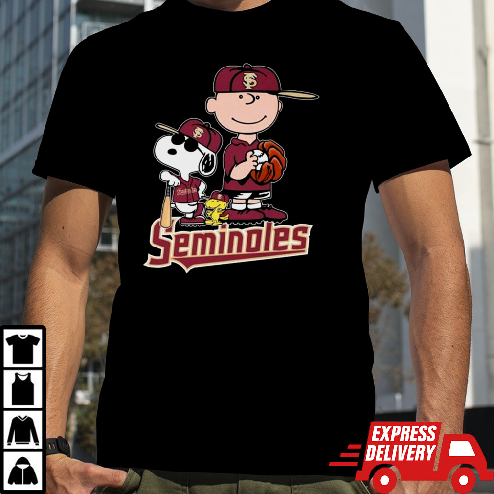 Snoopy And Charlie Brown Florida State Seminoles Baseball 2024 T-shirt