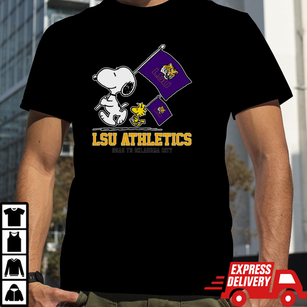 Snoopy LSU Athletics Road To Oklahoma City flag shirt