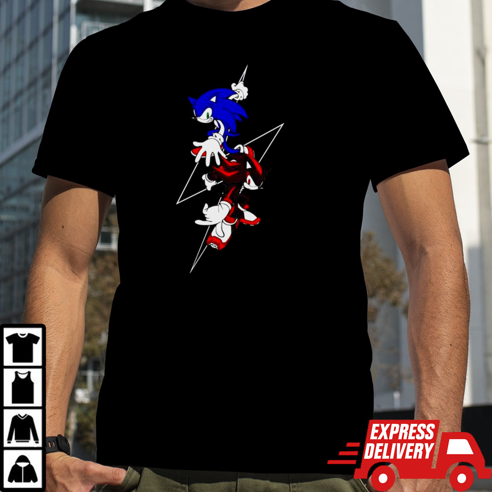 Sonic and Shadow lightning bolt shirt