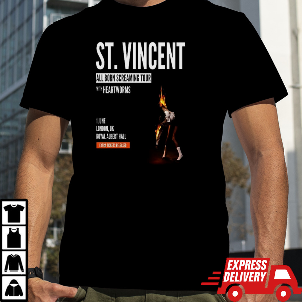 St Vincent All Born Screaming Tour 2024 With Heartworms At Royal Albert Hall London Uk On June 1 shirt