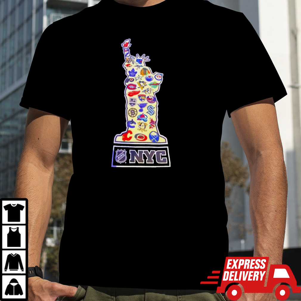 Statue of Liberty New York City NHL hockey teams shirt