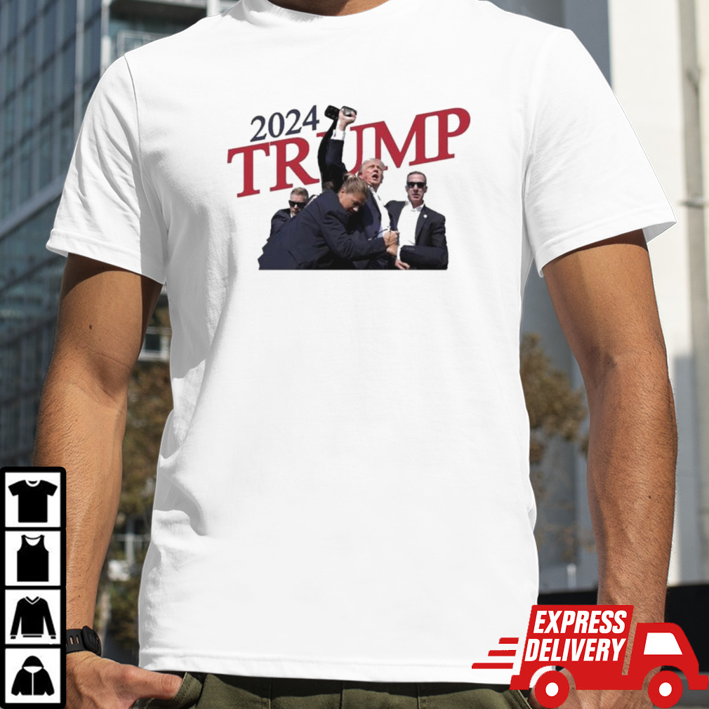 2024 Trump After Being Shot Holding Belt T shirt