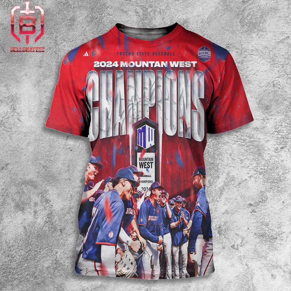 Fresno State Bulldogs Baseball Is The 2024 Moutain West Champions NCAA Men's Baseball All Over Print Shirt