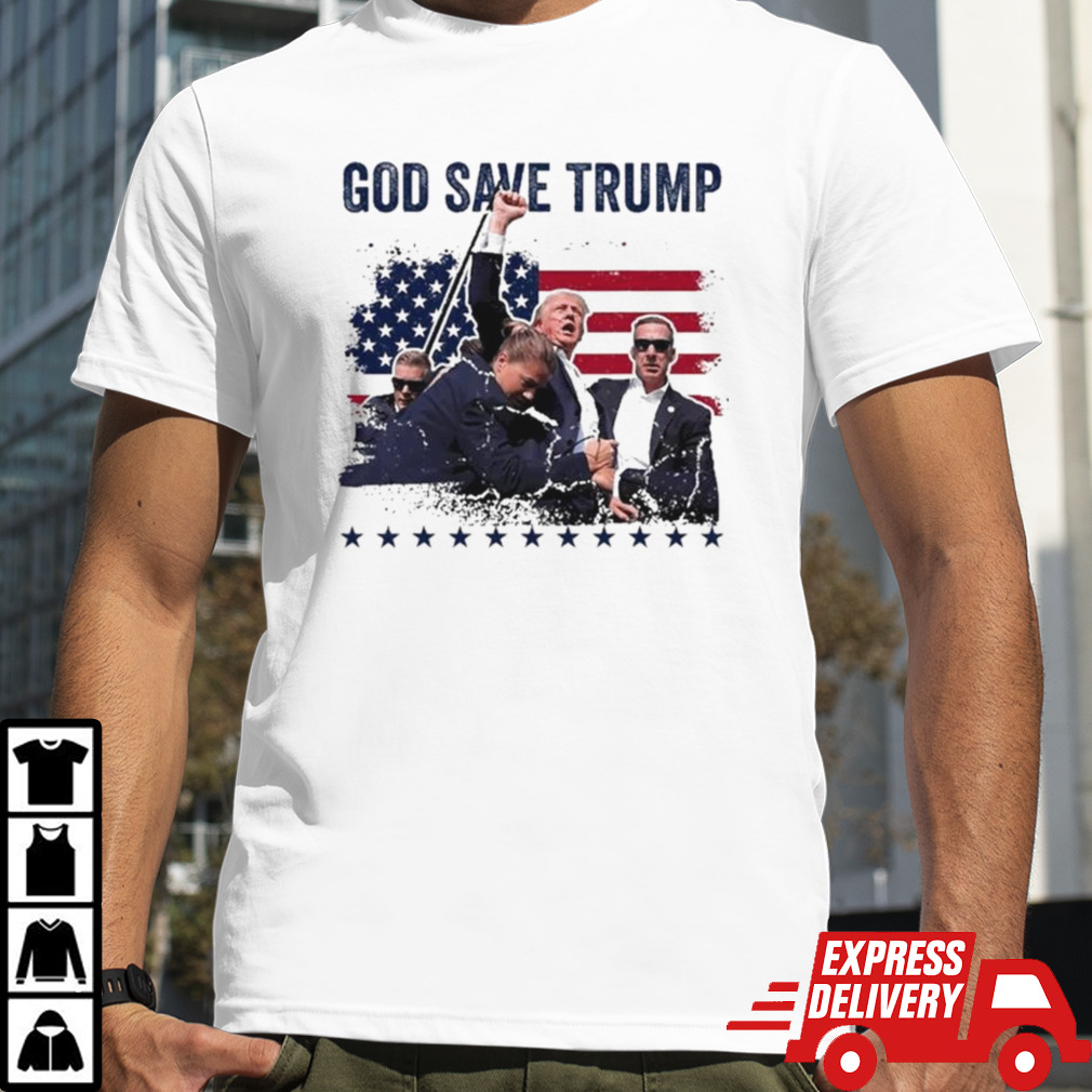 God Save Trump 2024 Fist Rally Trump Rally 2024 SHirt