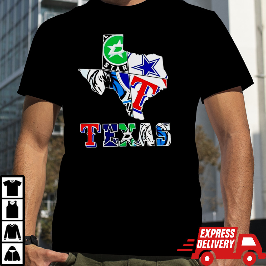 Texas sports teams map shirt